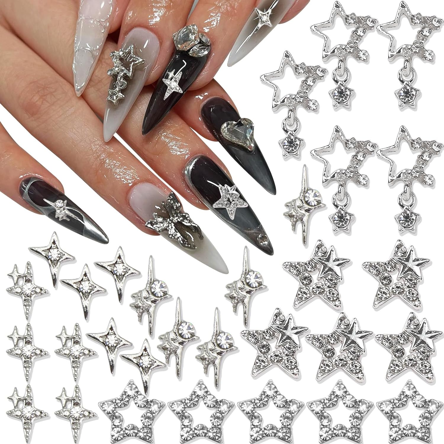 Trending Tech Accessories - Breloques pour ongles en forme d'étoile
