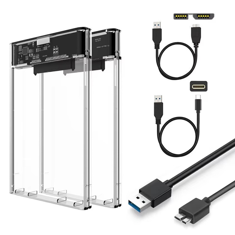 Portable Ssd Enclosure - Boîtier de stockage externe transparent SATA