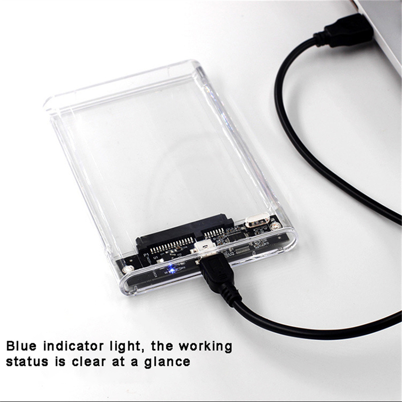 Portable Ssd Enclosure - Boîtier transparent pour disque dur, adaptateur
