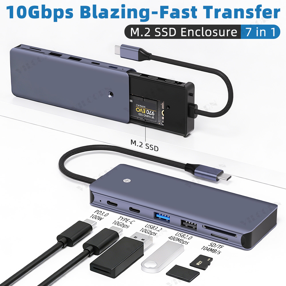 Hub USB C 7 en 1 pour MacBook  - Portable Ssd Enclosure avis et prix
