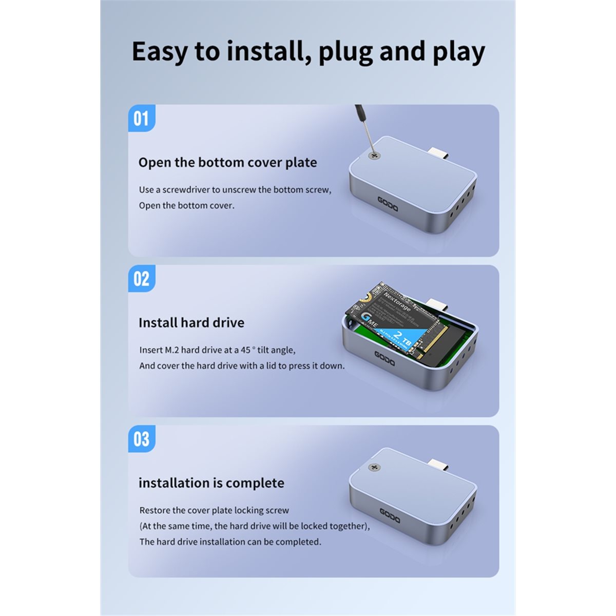 Boîtier SSD M.2 NVMe USB Type- - Portable Ssd Enclosure avis et prix