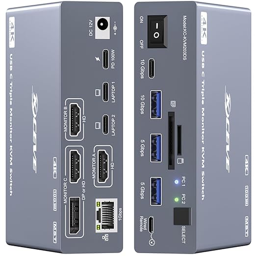 Commutateur KVM USB-C 3 monite - Usb C To Hdmi avis et prix